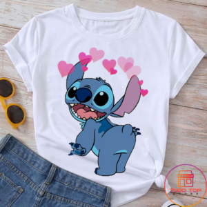 camiseta lilo e stitch na cor branca