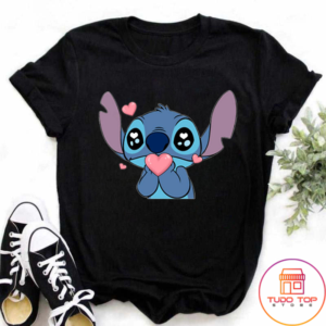 camiseta lilo e stitch na cor preta