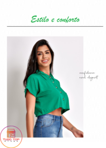 Cropped estilo social em viscolinho na cor verde