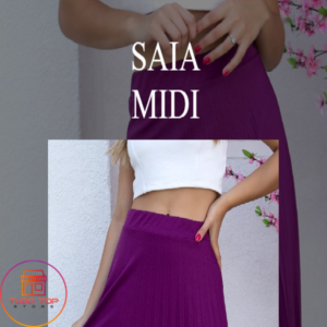 saia midi plissada 