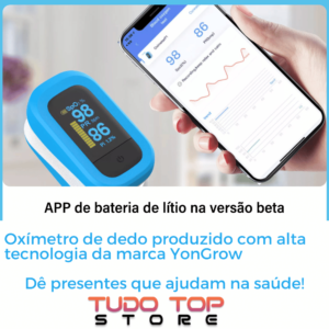 o oximetro de dedo possui app para verificar a vida útil das baterias