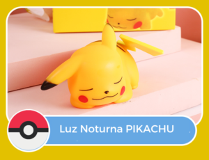 Lâmpada noturna pikachu deitado e dormindo