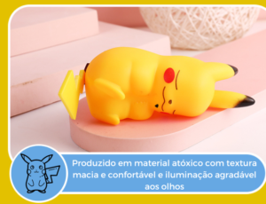 Lâmpada noturna pikachu dormindo lateralizado